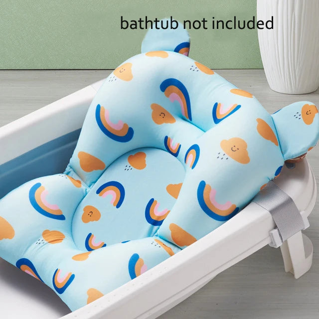 Baby Shower Bath Tub Pad Non-Slip Bathtub Mat Newborn Safety Security Bath Support Cushion Animal Soft Pillow Care Accessories