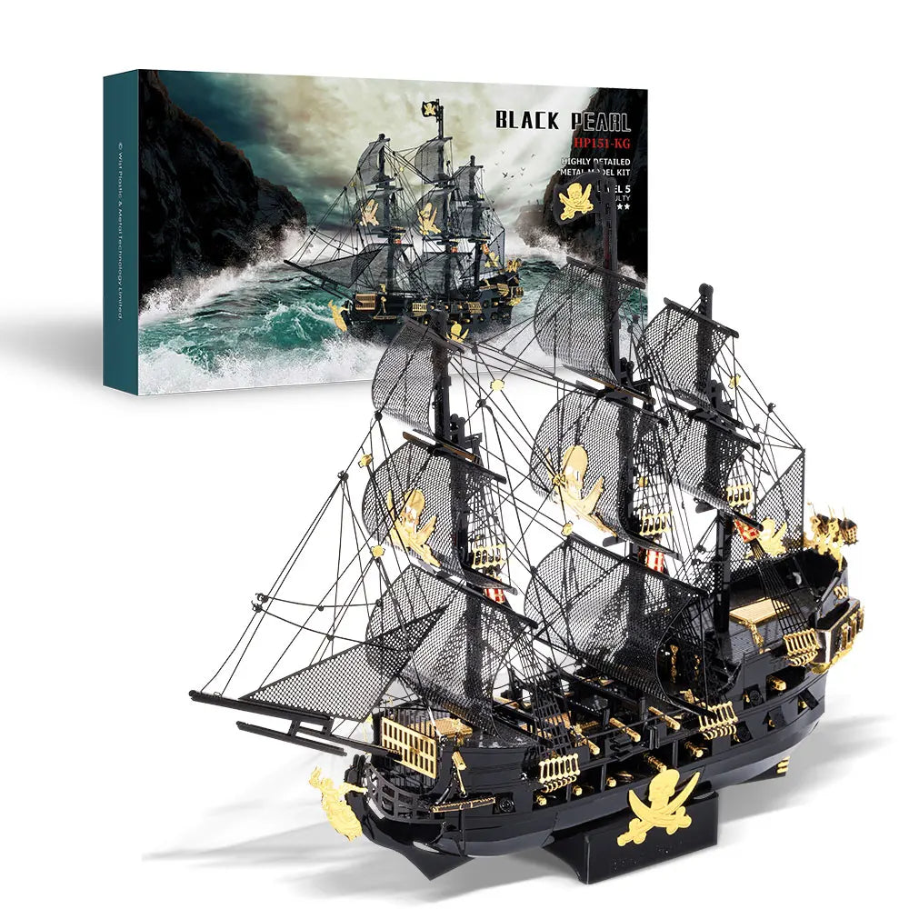 Piececool 3D Metal Puzzle Building Blocks Black Pearl Model DIY Assemble Jigsaw Toy ,Christmas Birthday Gifts for Adults