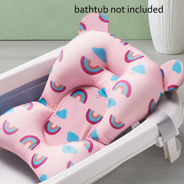 Baby Shower Bath Tub Pad Non-Slip Bathtub Mat Newborn Safety Security Bath Support Cushion Animal Soft Pillow Care Accessories