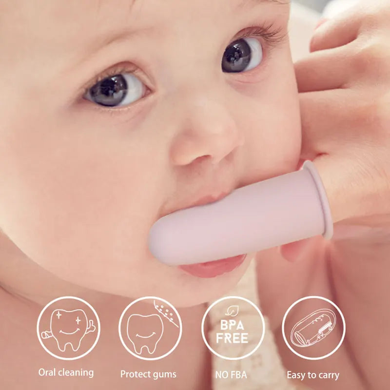 Children's Teeth Oral Care Cleaning Brush Baby Health Finger Toothbrush New Born Baby Items Travel Portable Accessories