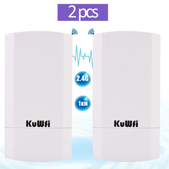 KuWfi Outdoor CPE Bridge Wireless Wi-Fi Access Point 300Mbps CPE Bridge PTP Long Range Extender AP Repeater Wi-Fi Signal 24V POE