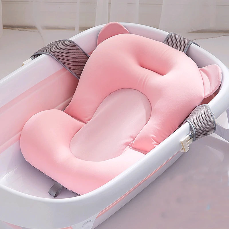 Baby Shower Bath Tub Pad Non-Slip Bathtub Mat Newborn Safety Security Bath Support Cushion Animal Soft Pillow Care Accessories