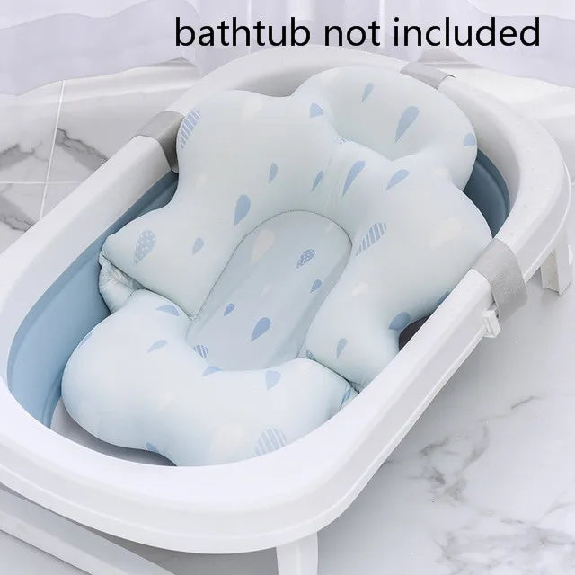 Baby Shower Bath Tub Pad Non-Slip Bathtub Mat Newborn Safety Security Bath Support Cushion Animal Soft Pillow Care Accessories