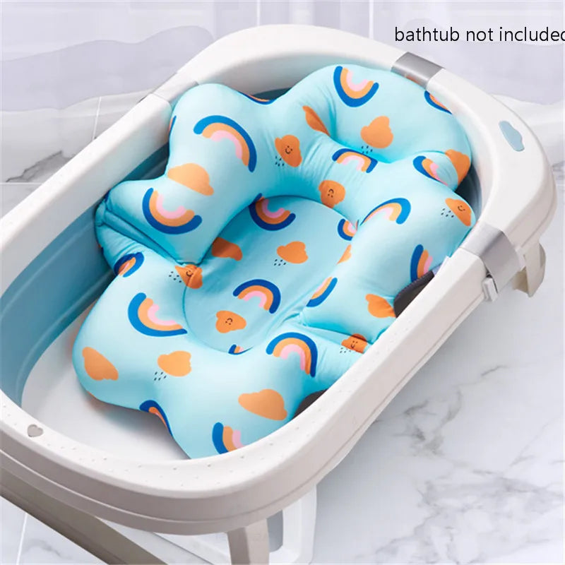 Baby Shower Bath Tub Pad Non-Slip Bathtub Mat Newborn Safety Security Bath Support Cushion Animal Soft Pillow Care Accessories