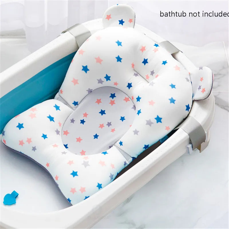 Baby Shower Bath Tub Pad Non-Slip Bathtub Mat Newborn Safety Security Bath Support Cushion Animal Soft Pillow Care Accessories