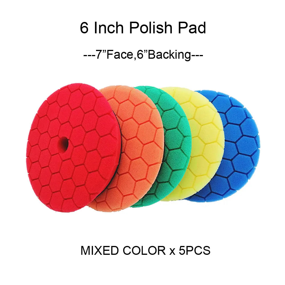 HUTU 3/5/6 Inch Sponge Polishing Pad Car Accessories Kit Car Wax 125mm Car Headlights Polishing Disc For RO/DA Polishier