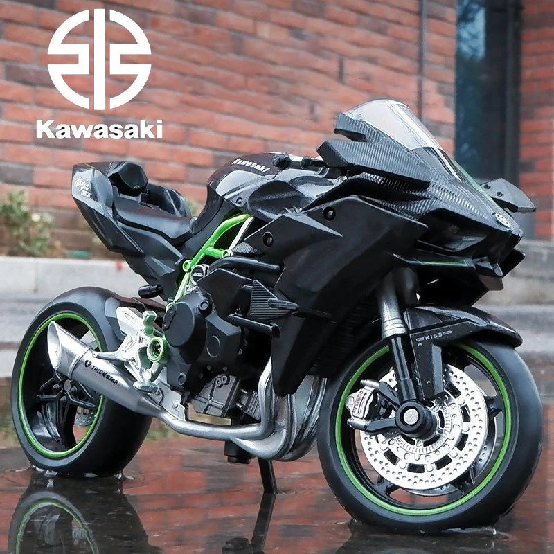 1/12 Kawasaki H2R Ninja Die Cast Motorcycle Model Toy Vehicle Collection Autobike Shork-Absorber Off Road Autocycle Toys Car