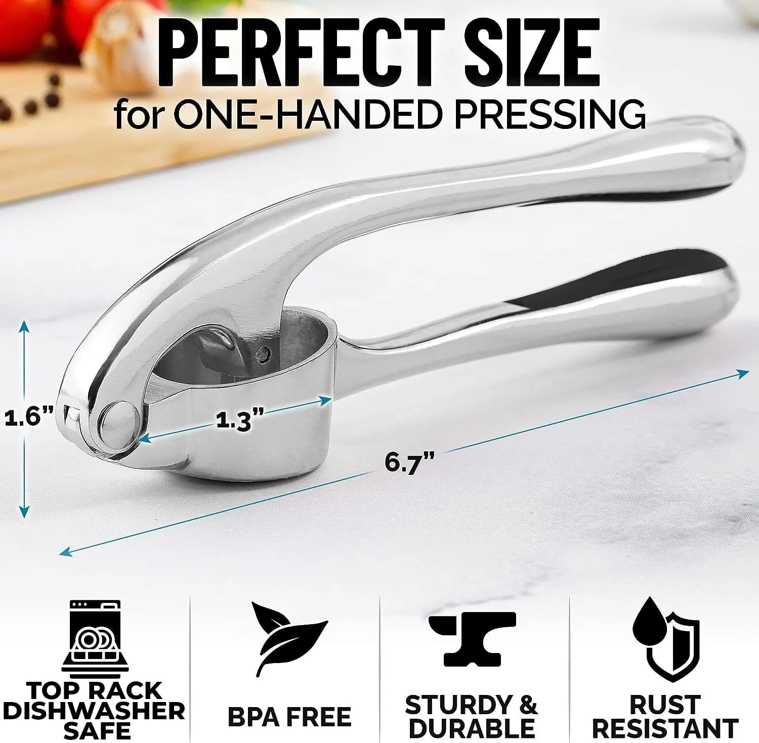 Kitchen Garlic Mincer Crusher Squeezer,Ginger Crusher with Good Grip, Easy to Clean,Garlic Press Rocker Grinder Tools