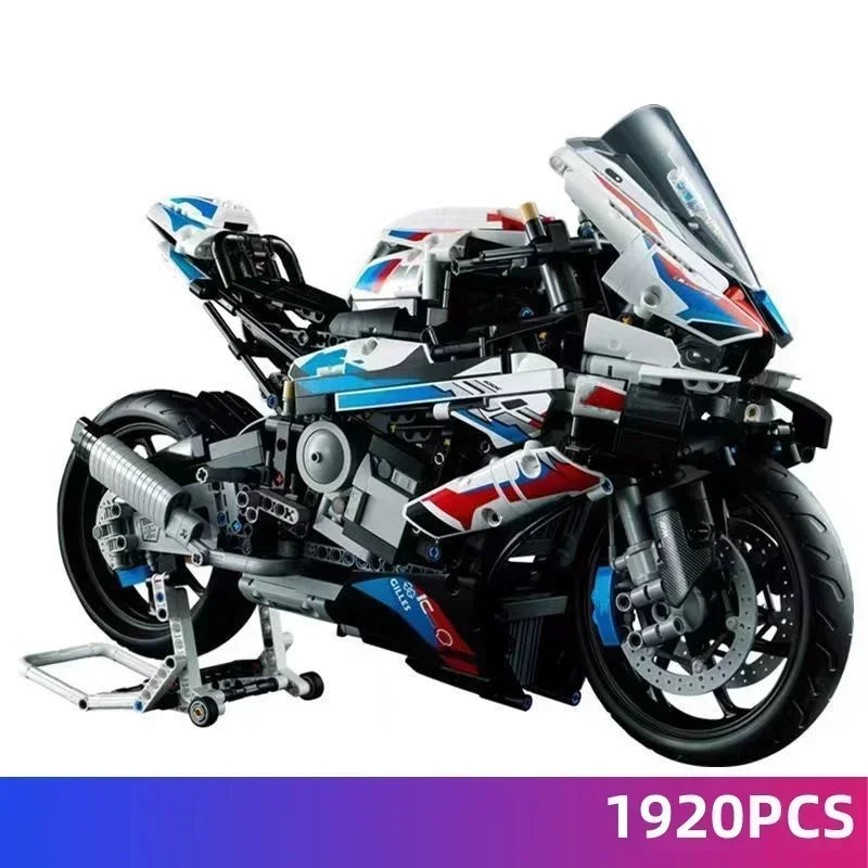 New Motorcycle Building Bocks Simulation Motorcycle Model Decoration Assembly Model Difficult Toy Boy Educational Creature Gifts