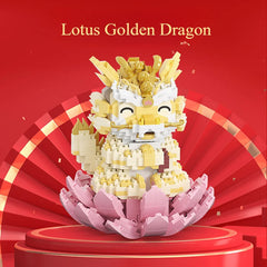 National tide toys auspicious dragon offering Rui long Teng Tiangong children puzzle building blocks gift toys