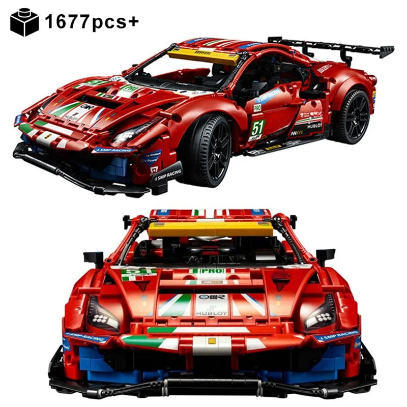 Technical Famous 488 City Road Racing Car Building Blocks 42125 Bricks Super Sports Vehicle Model Boys Assembly Toys Kid Gifts