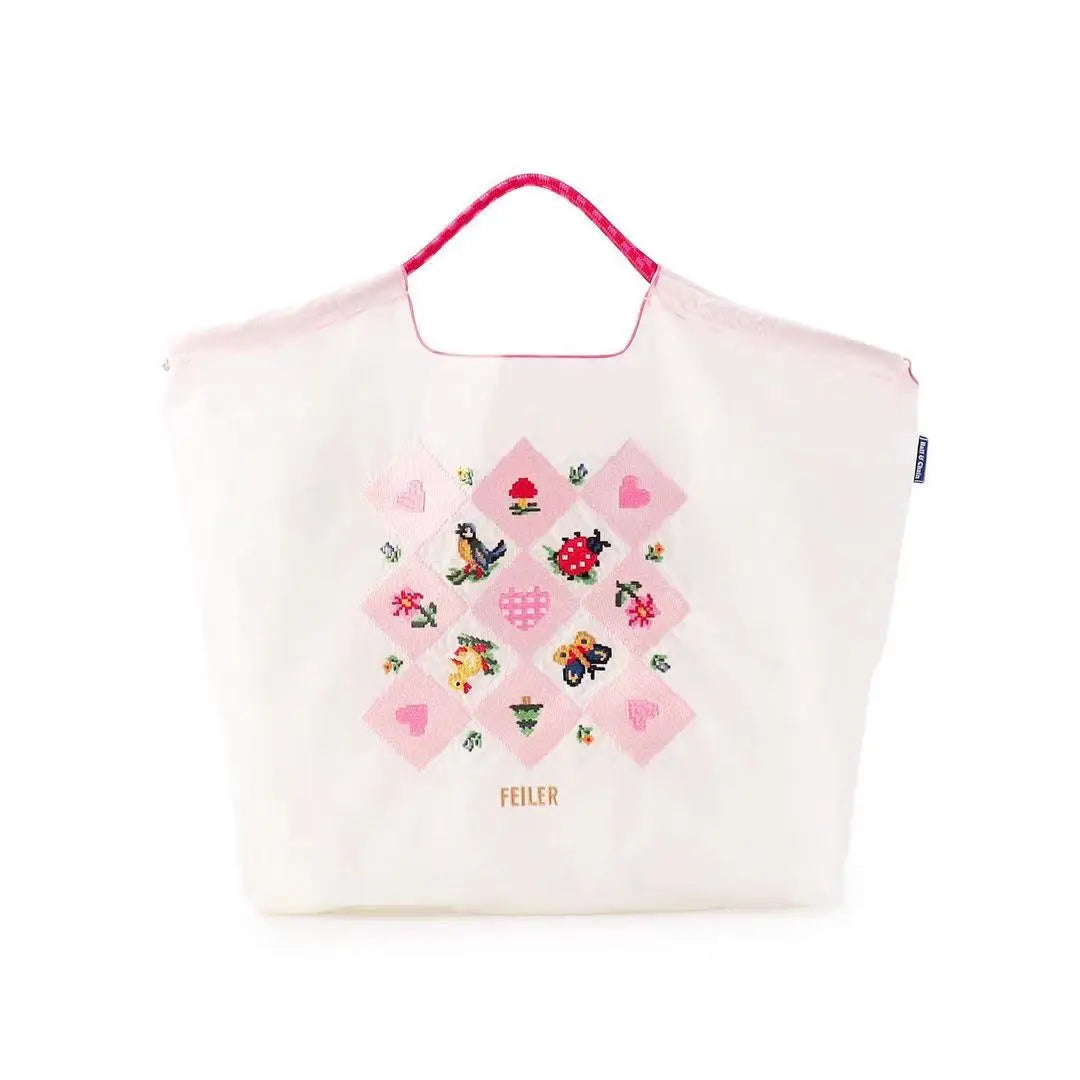 Draw String Hand Bag Oxford Cloth Embroidery Tote Reuseable Nylon Bag Portable Shoulder Bag Korea Bag Foldable Bag Embroidery