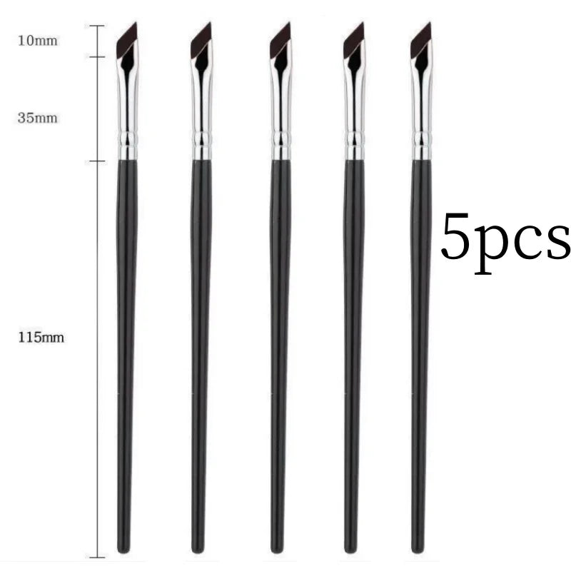 5pcs Blade Eyeliner Brush Upgrade Soft Nylon Ultra Thin Flat Angled Detail Makeup Brush for Flawless Eye Detailing Cosmetic Tool