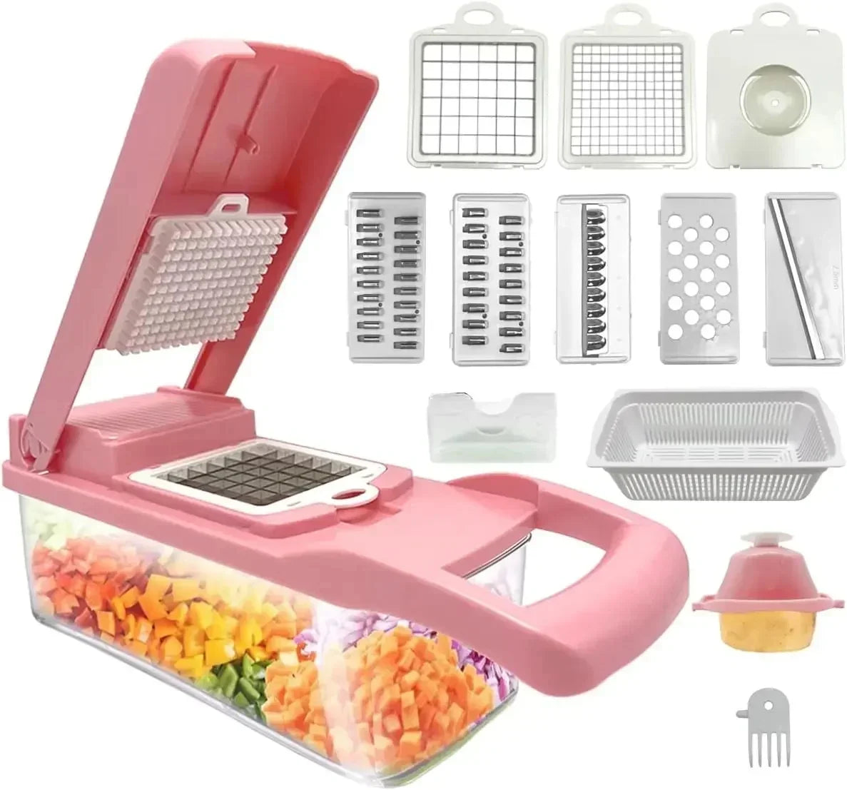 12 in 1 Multifunctional Vegetable Cutter Food Chopper Potato Slicer Carrot Grater Onion Shredder Salad Cutter Kitchen Gadgets