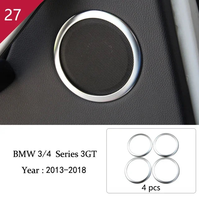 For BMW 3 4 Series F30 F31 F34 F36 Car Styling interior Buttons panel frame Decoration Cover Trim stainless steel Accessories