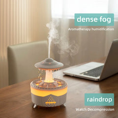 Colourful Raindrop Air Humidifier with Jellyfish Night Lights Rotating Quiet Essential Oils Diffuser Wireless Remote Night Lamp