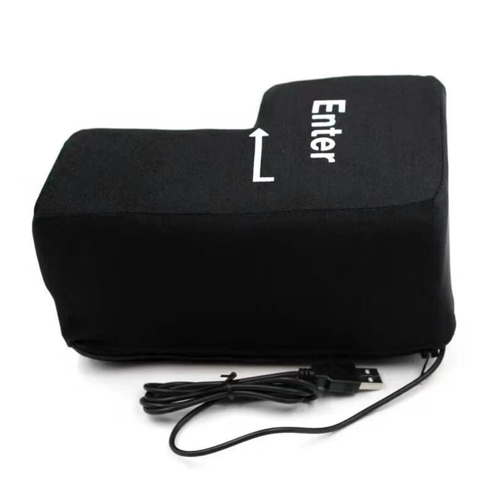 Big USB Enter Key Anti Stress Button Decompression Computer Vent Pillows Button Desktop Pillow For Programmer