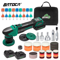 BATOCA Cordless Car Polisher Machine Set 12V RO/DA Micro Scratches Killer Brushless Motor Polisher with Detail Sponge Wool Pads