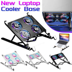 Notebook Base with Cooler Laptop Stand Cooling Pad Silent Gaming Laptop Cooler Fan Portable Cooling Base for Laptop with 2/4 Fan