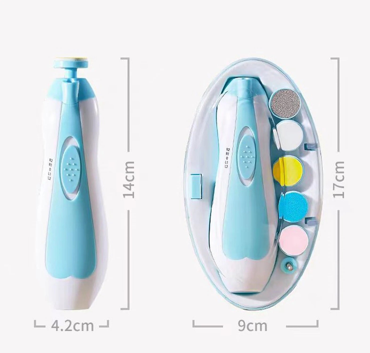 Baby electric nail grinder, available in pink and blue, specially designed for newborn care, safer and more reassuring