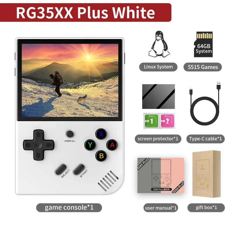 ANBERNIC RG35XX Plus Retro Handheld Game Player Console 5000+ Classic Games Support Wireless/Wired Controlle HD-MI TV Output