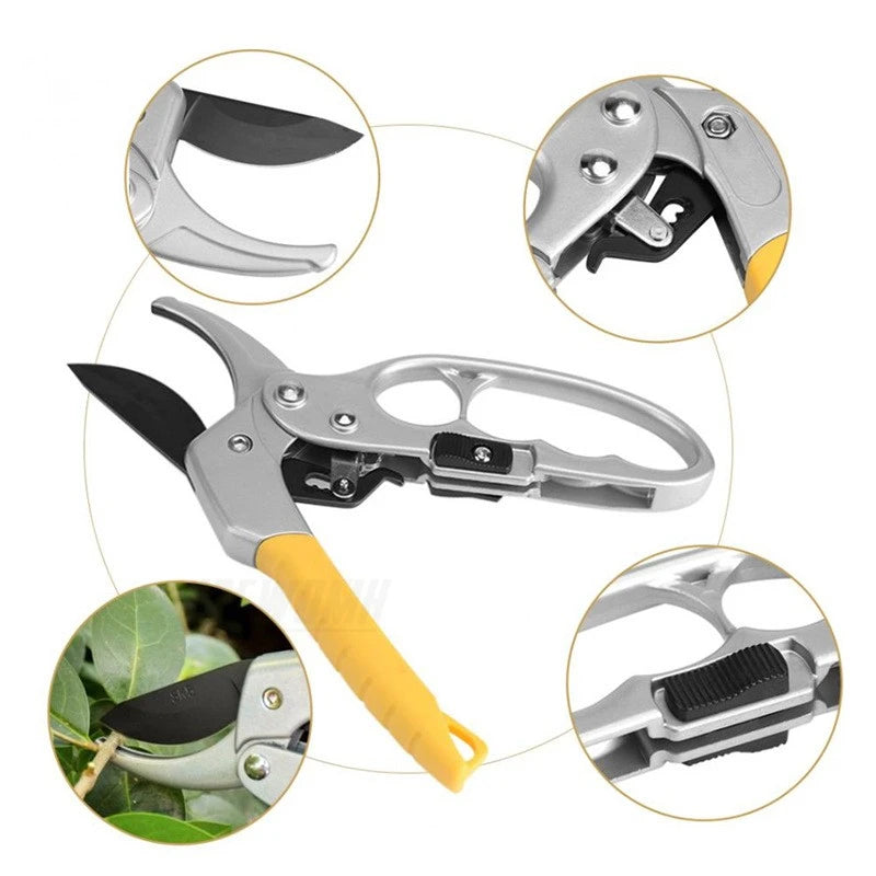 Garden Pruning Shears Cutter High Carbon Steel Gardening Plant Scissor Segmented Pulley Branch Pruner Trimmer Tools Save Effort