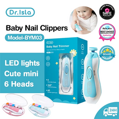 Dr.isla Electric baby Nail clipper LED Light Baby Nail Trimmer Baby Care Set 4-speed speed Adjustment With Low Noise