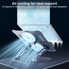 Foldable Notebook Stand with 2 Cooling Fan Notebook Laptop Riser Metal Holder Computer Stand for Tablet Notebook Up To 15.6 Inch