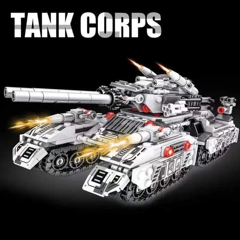 2024 WW2 Military Vehicle Tank 8in1 Airplane Truck Model Building Blocks DIY Bricks Kids Construction Toys Gifts for Boys Adult