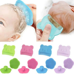 Baby Hair Brush Cute Infant Fetal Head Fat Cleaning Silicone Brush Newborn Soft Hair Comb Head Massager for Baby Care Accessorie