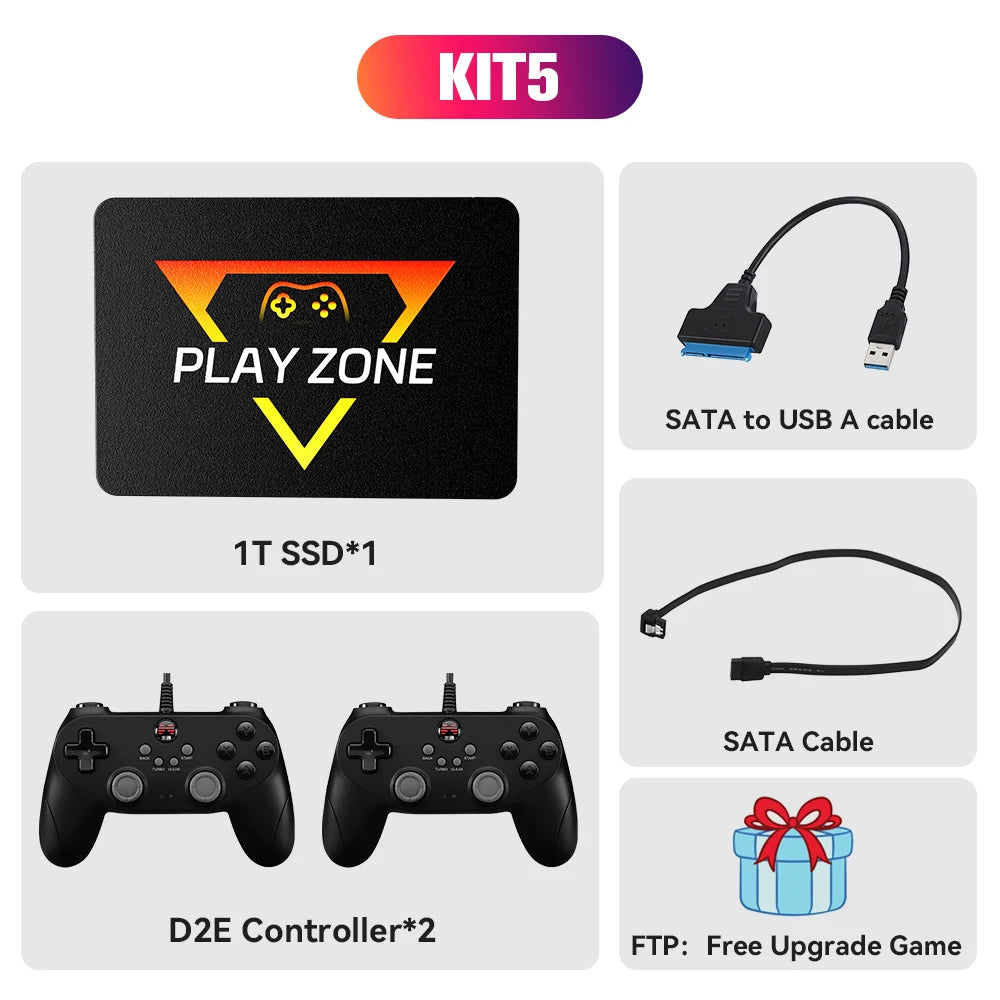 Retro Gaming SSD for Switch/PS5/Xbox/PS4/PS3/PS2/WIIU 80+Emulators Launchbox＆Retrobat＆Playnite 16191 Games Console for PC/Laptop