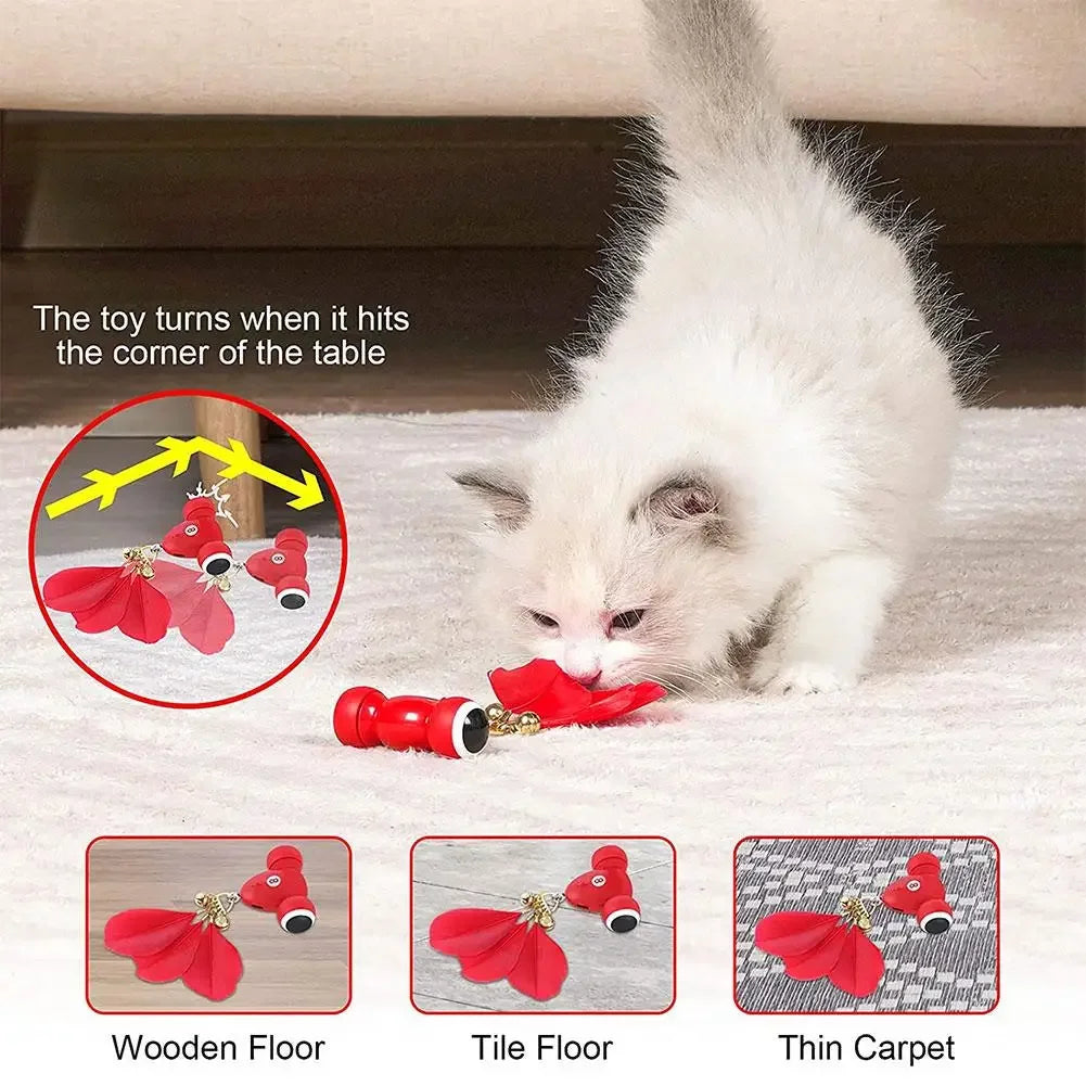 1 Pc Red Kitifish Cat Toy Intelligent Automatic Creative Charging Power Partner Toy Toy Pet Cat Small Best Goldfish USB Tea J8D3