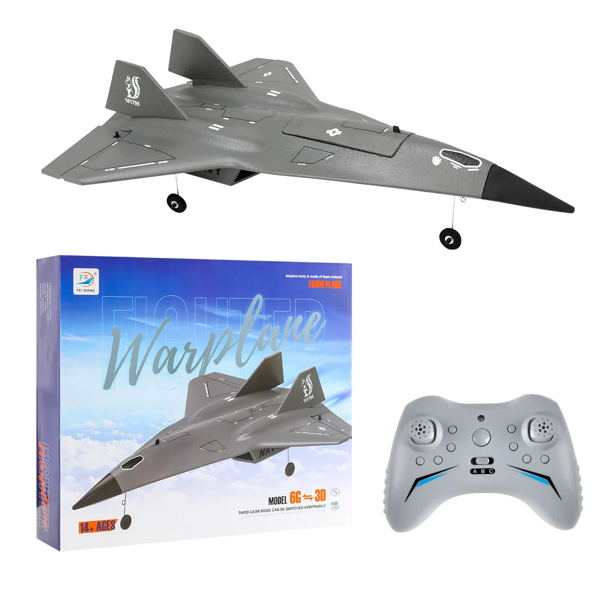 FX9672 RC Plane 4CH 2.4G Wireless Remote Control Airplane Jet Concealed Culvert Design with Powerful Motors Aircraft Toys