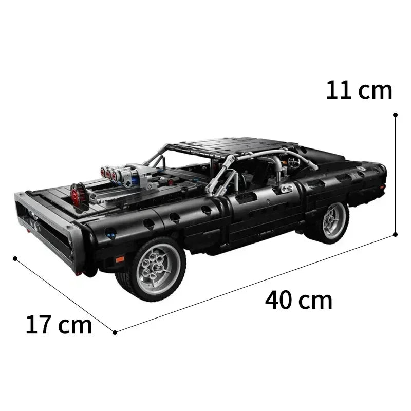 1077PCS Technical Dodge Charger Racing Car Building Blocks Model Assemble Bricks Fast and Furious Toy For Kid Boy Adults Gifts