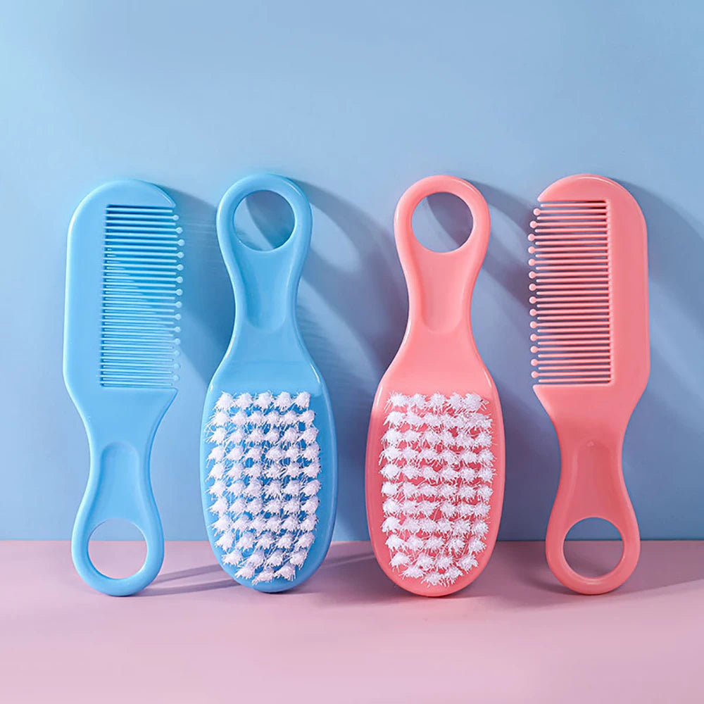 Newborn Safe Brush to remove trichum moss baby head Care brush combination Baby massage brush set