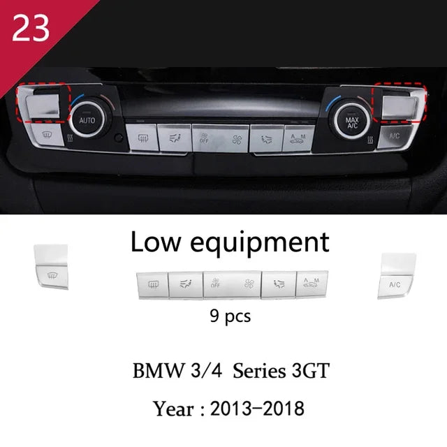 For BMW 3 4 Series F30 F31 F34 F36 Car Styling interior Buttons panel frame Decoration Cover Trim stainless steel Accessories