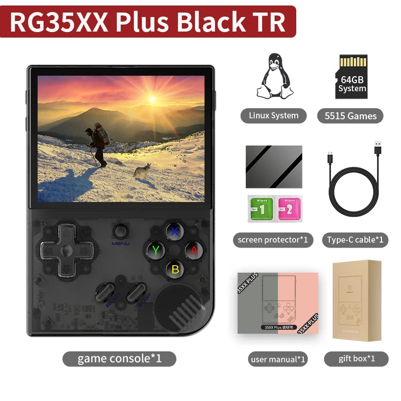 ANBERNIC RG35XX Plus Retro Handheld Game Player Console 5000+ Classic Games Support Wireless/Wired Controlle HD-MI TV Output