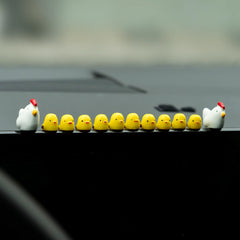 Cute Mini Chickens Car Dashboard Accessories Fun Chicks Car Rearview Mirror Decor Interior Ornaments Fairy Garden Home Car Gifts