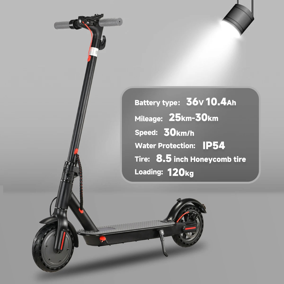 SUNNIGOO Adult Electric Scooter 36V 10.4Ah Escooter Kick Scooter with APP Lightweight Long Range 30km Scooters 350W