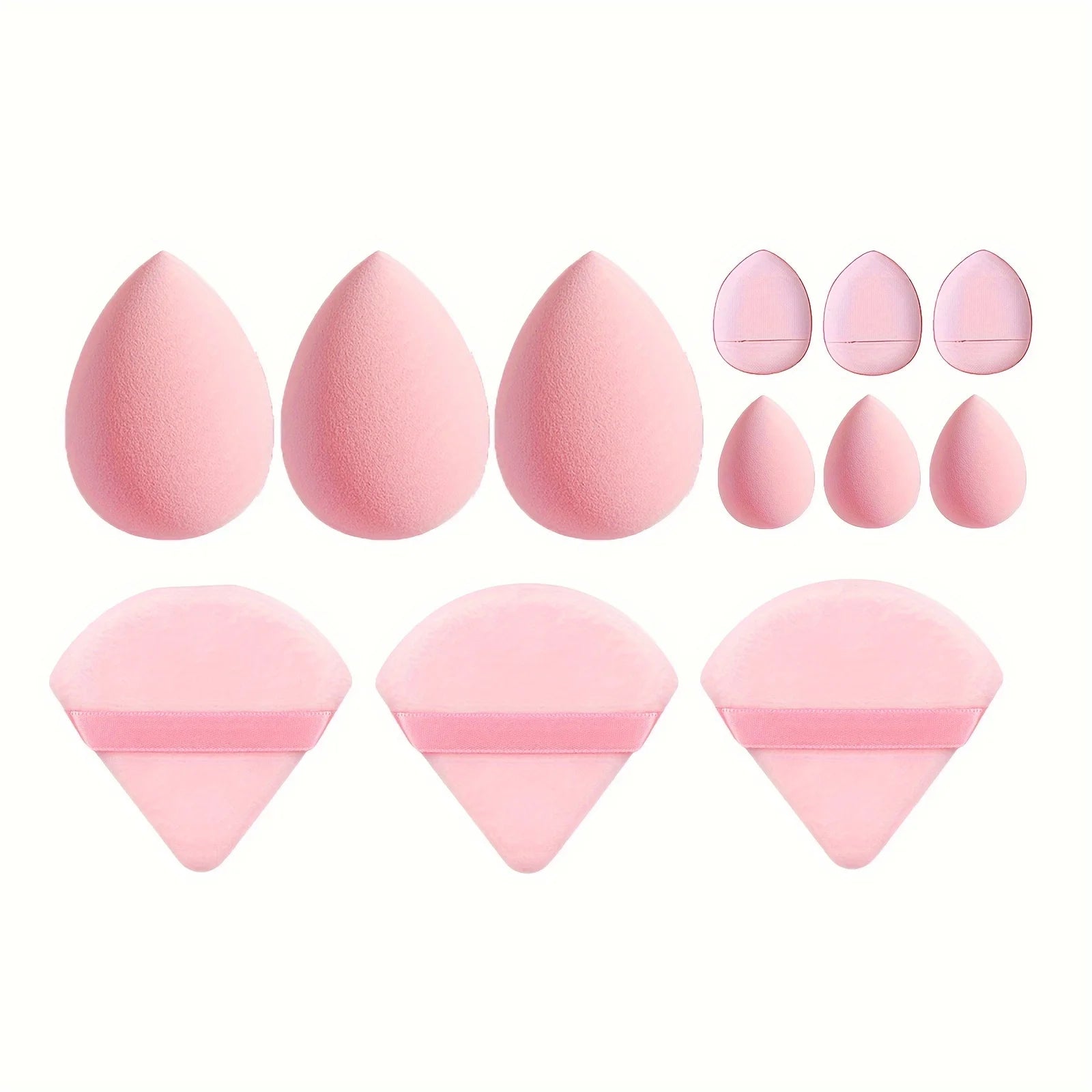 12Pcs Professional Makeup Sponge Set - Soft, Gentle, Multi-Purpose Tools for Perfect Foundation, Powder and Blush Application