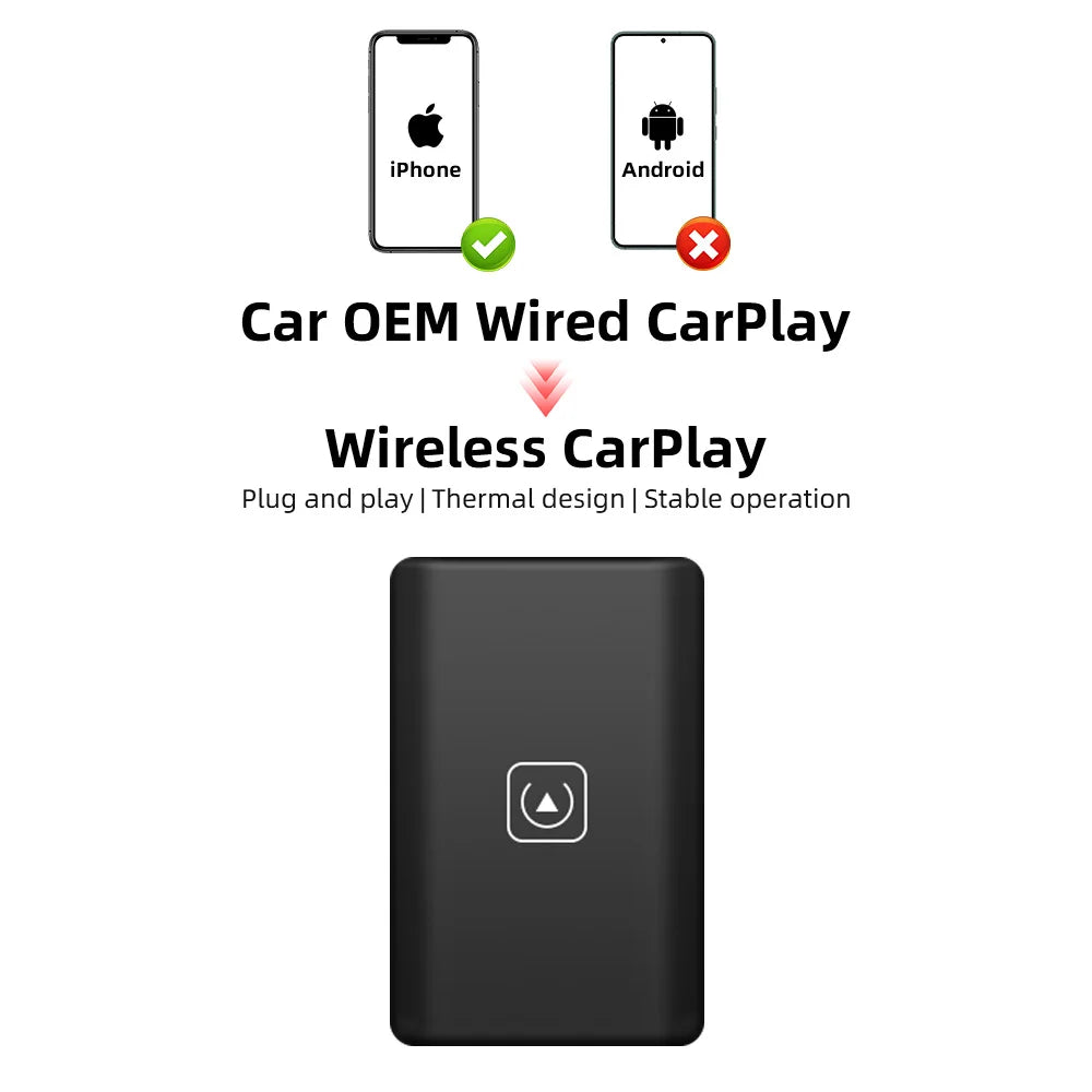 TIMEKNOW Wireless CarPlay Adapter for Apple iPhone Wired to Wireless Carplay Dongle Plug And Play USB Connection Auto Car Dongle