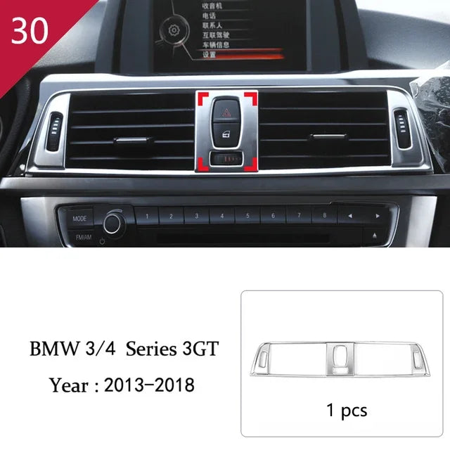 For BMW 3 4 Series F30 F31 F34 F36 Car Styling interior Buttons panel frame Decoration Cover Trim stainless steel Accessories