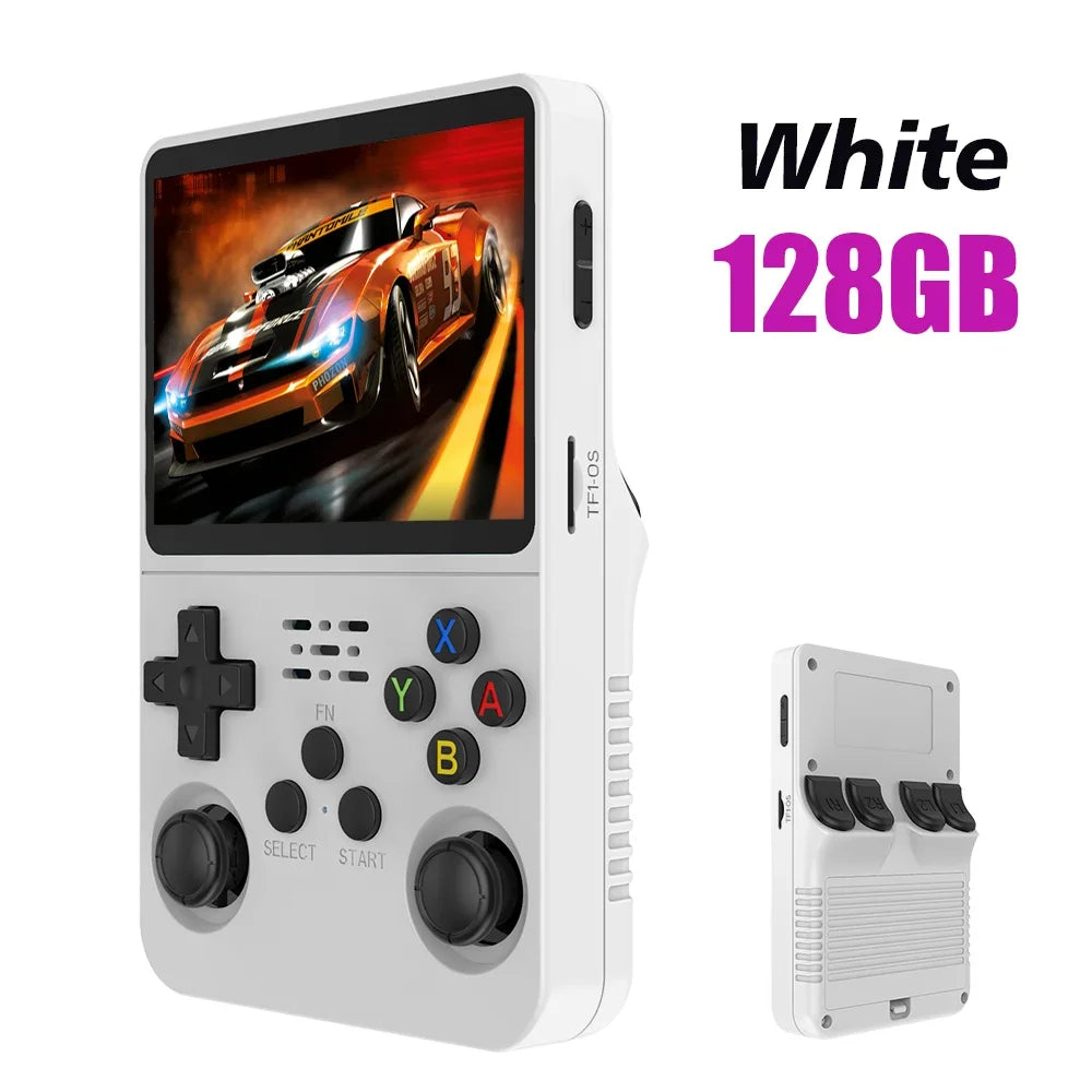 NEW Red R36S 128GB Retro Handheld Video Game Console Linux System 3.5 Inch IPS Screen Portable Pocket 64GB Gaming Boys Gift