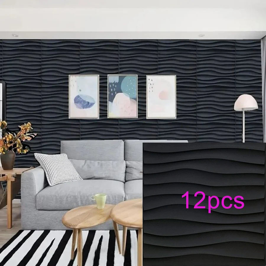 KUUJOJO 3D textured wall panel for indoor wall decoration, suitable for living room, hall, bedroom, hotel, office, send tape