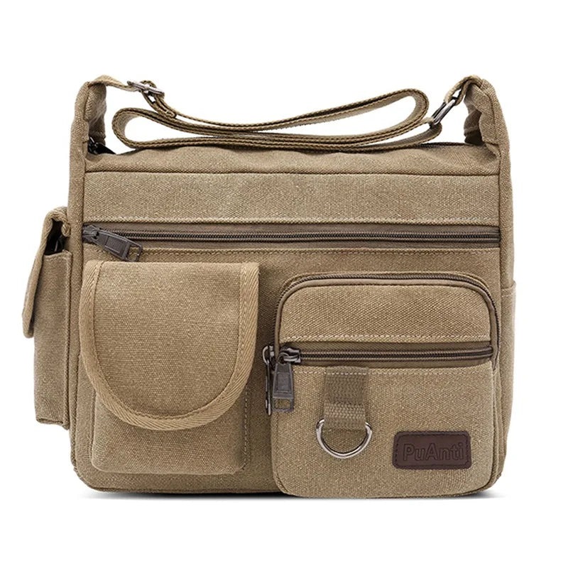 Men Canvas Shoulder Bags Casual Tote Travel Men's Crossbody Bag Luxury Messenger Bags Fashion High Quality Handbag