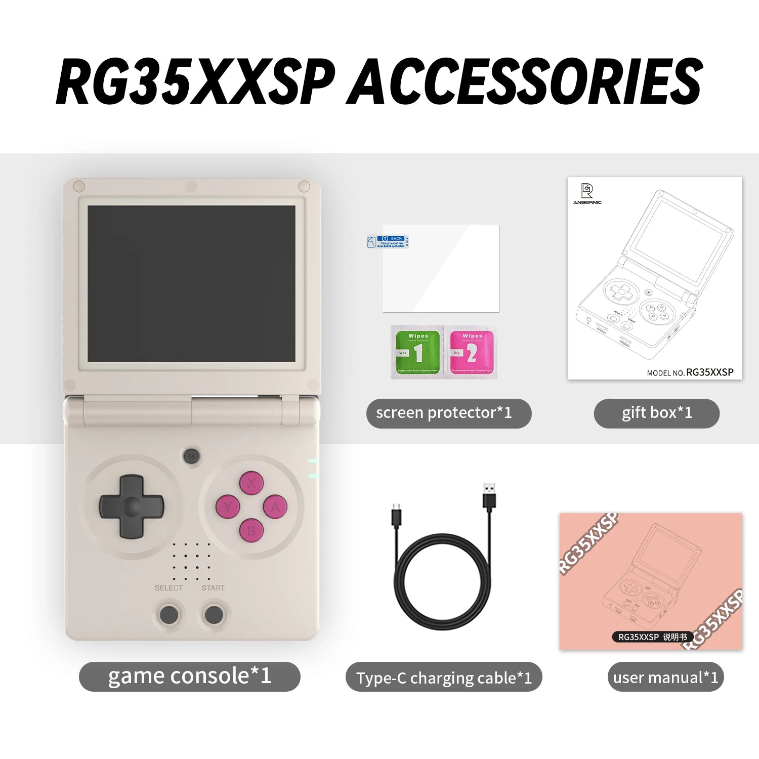 ANBERNIC RG35XXSP Flip Portable Retro Handheld Game Console 3.5 Inch IPS Screen 64 Bit Linux System HDMI-compatible 64G 5K Games