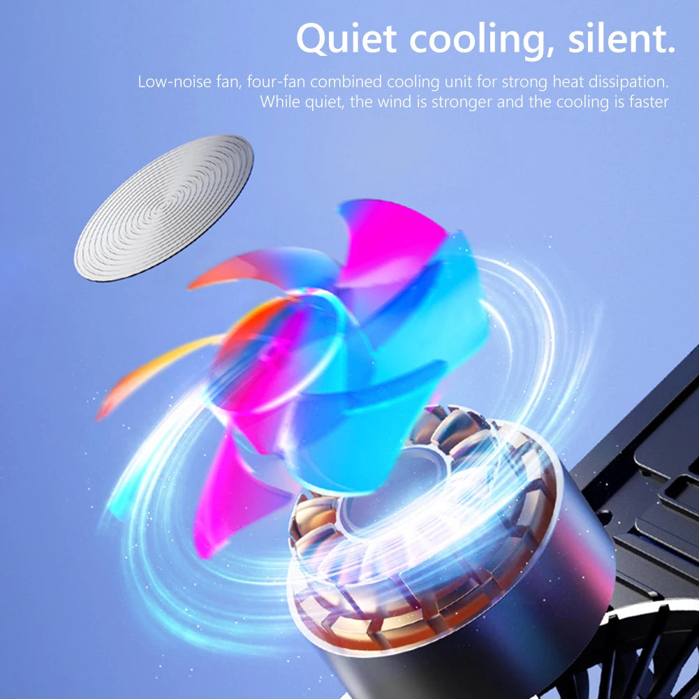 Notebook Base with Cooler Laptop Stand Cooling Pad Silent Gaming Laptop Cooler Fan Portable Cooling Base for Laptop with 2/4 Fan