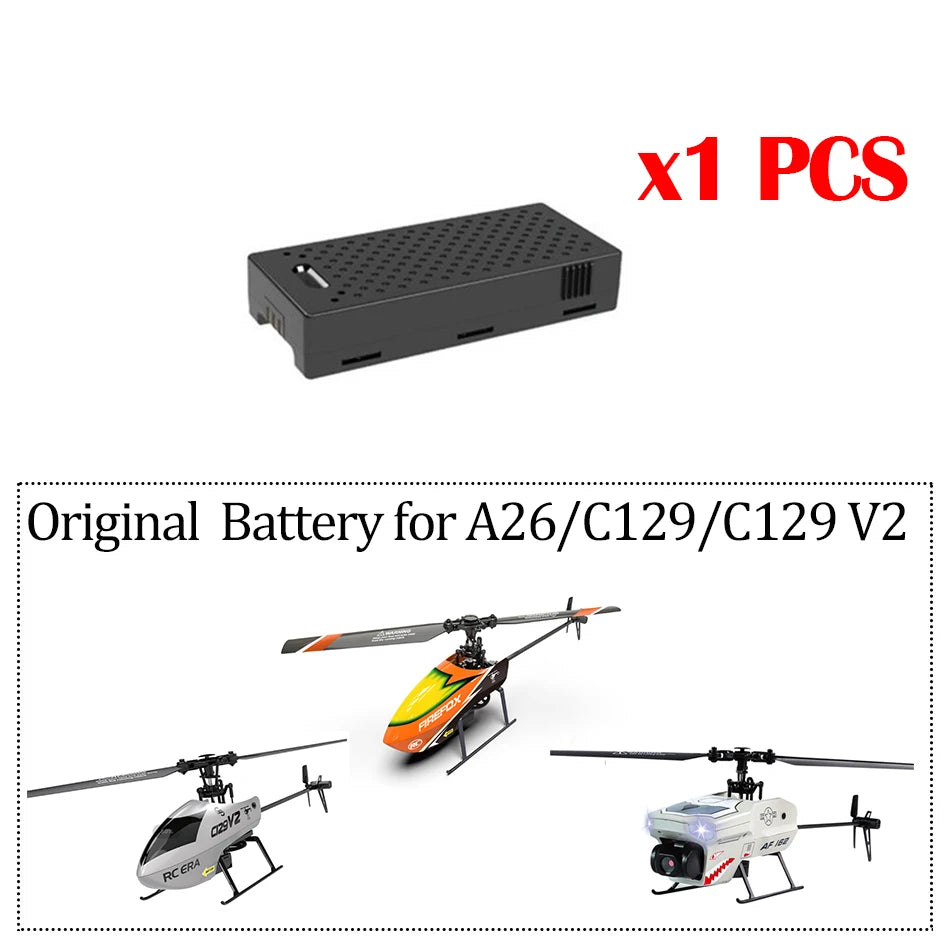 RC ERA Original Battery for C127/ C186/ C127AI/ C159/ C187/ C129 V2 A26 RC Helicopter Spare Parts