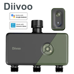 Diivoo WIFI Controller Timer Smart Patio Irrigation Watering System Garden Timer Hose Control Device with Alexa Support