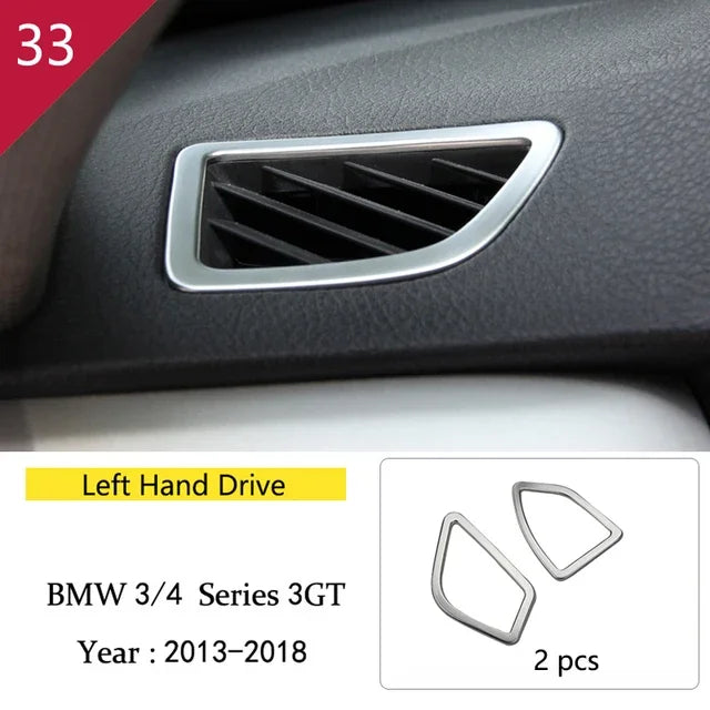 For BMW 3 4 Series F30 F31 F34 F36 Car Styling interior Buttons panel frame Decoration Cover Trim stainless steel Accessories